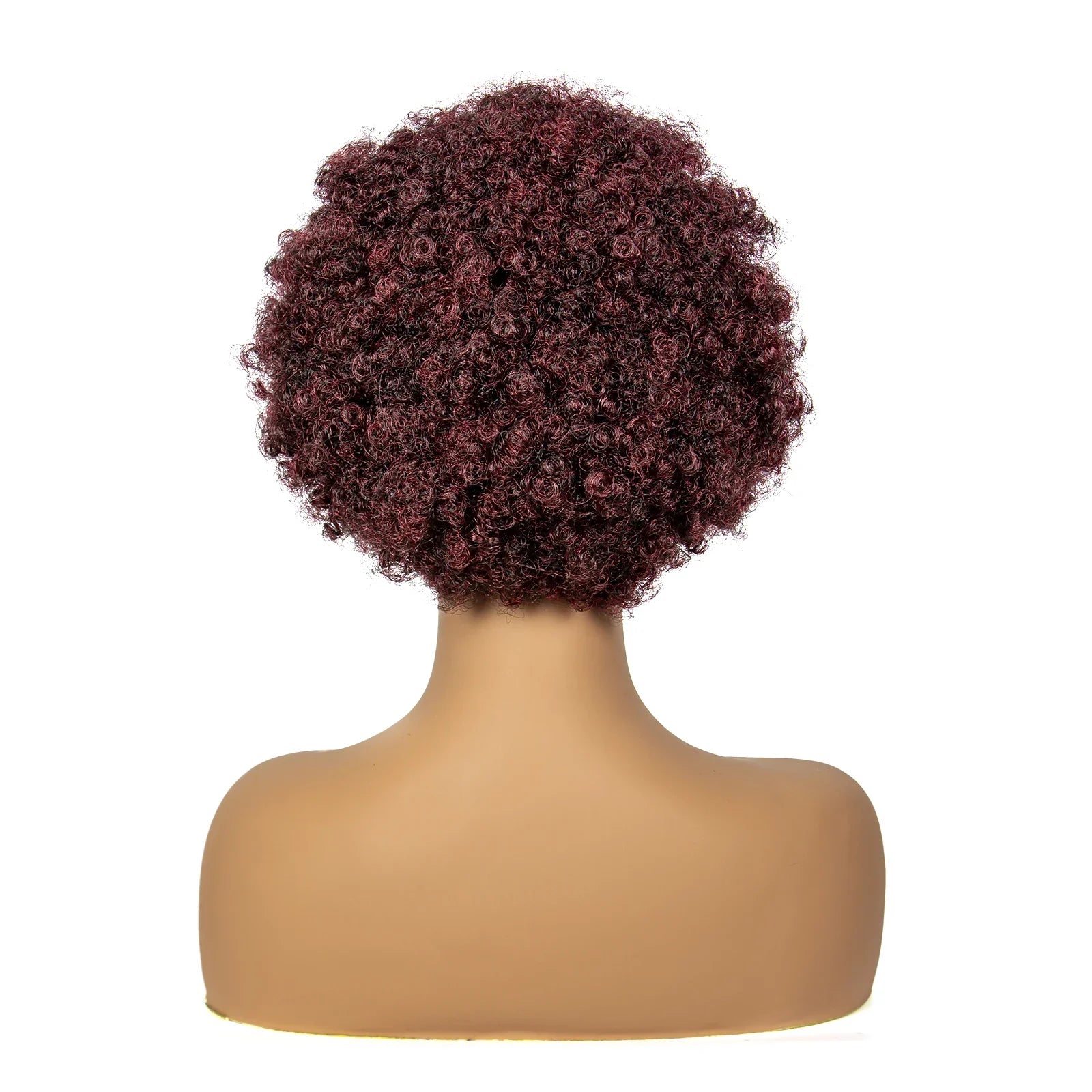 Perruque bob tressée afro bouclée bordeaux | Dentelle 13x6 | Cheveux de bébé | Boucles rebondissantes