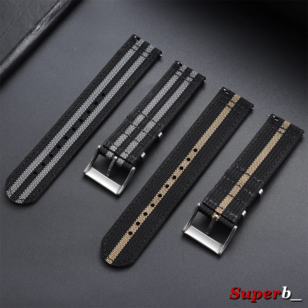 OnePlus Smartwatch Bands Ribbed Nylon Woven Canvas Fabric Quick Release Watch Straps