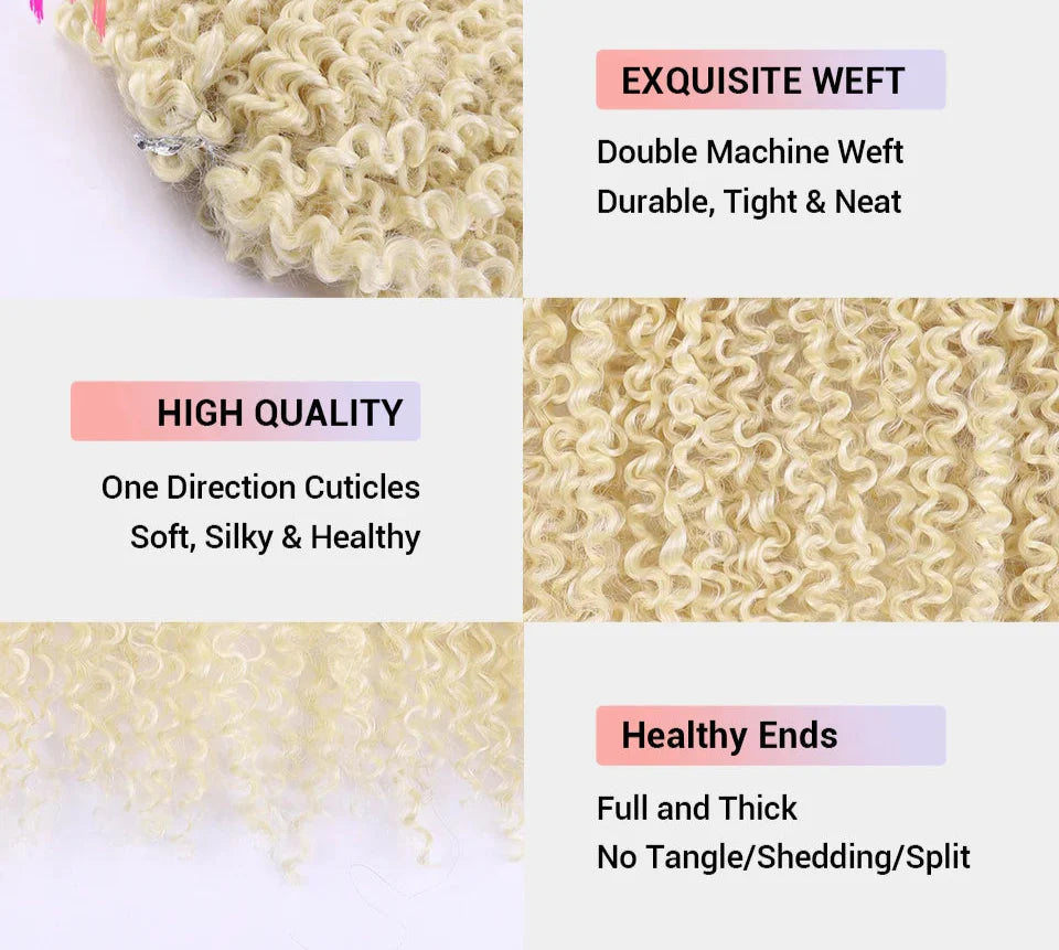Cheveux au crochet bouclés afro crépus magiques de 18 po | Tresses torsadées Ombre Passion | 60 mèches/paquet | Résistant à la chaleur