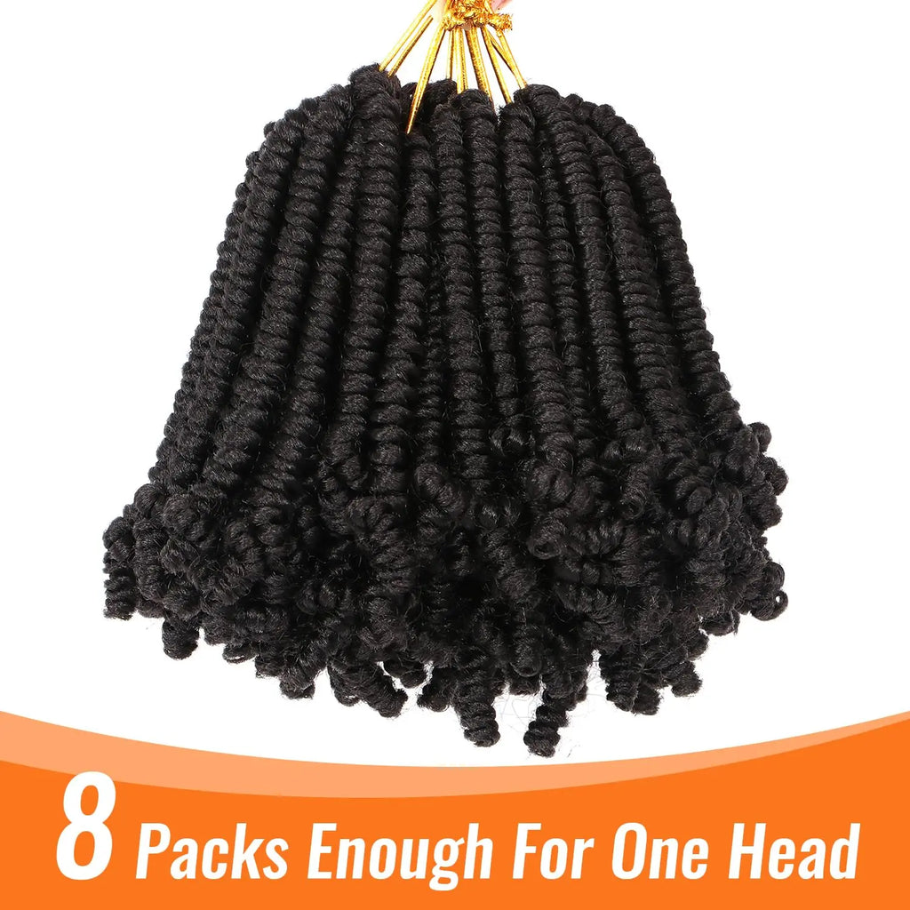 Tresses Bob Spring Twist au crochet | Tresses Passion pré-torsadées | Tresses pré-bouclées | 15-20 cm | 20 mèches/paquet