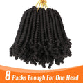 Tresses Bob Spring Twist au crochet | Tresses Passion pré-torsadées | Tresses pré-bouclées | 15-20 cm | 20 mèches/paquet