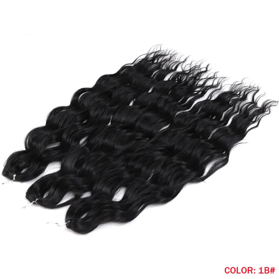 Cheveux au crochet torsadés orange de 24 pouces | Extensions de tresses synthétiques Deep Wave | Cheveux Water Wave | Fibre résistante à la chaleur | 60 mèches/paquet