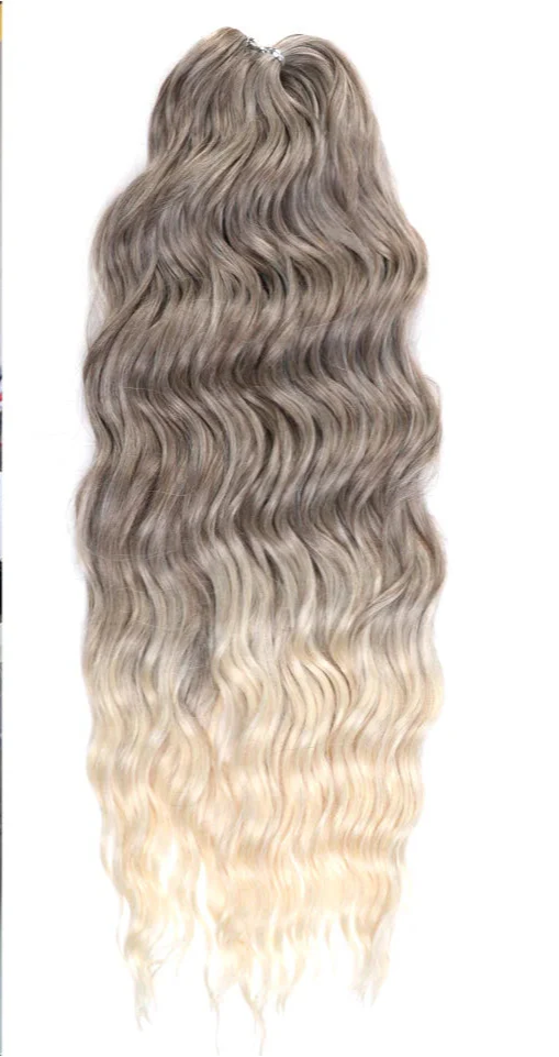 Cheveux au crochet torsadés orange de 24 pouces | Extensions de tresses synthétiques Deep Wave | Cheveux Water Wave | Fibre résistante à la chaleur | 60 mèches/paquet