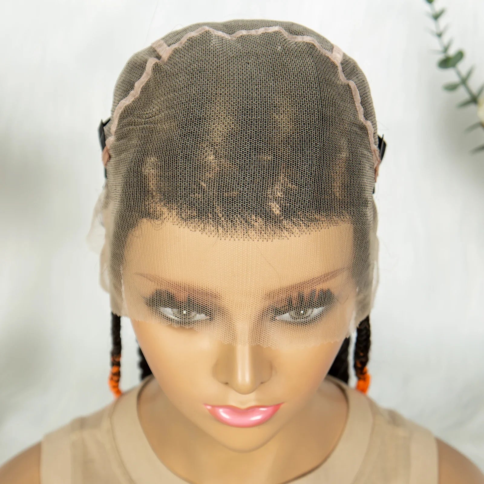 Perruque en dentelle complète tressée sans nœuds | Tresses africaines | Cheveux de bébé | Perruque tressée synthétique