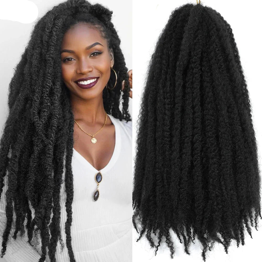 Cheveux à tresser Marley Twist 18" | Tresses au crochet | Extensions de cheveux crépus Afro Twist | Couleurs Ombré | 30 mèches/paquet