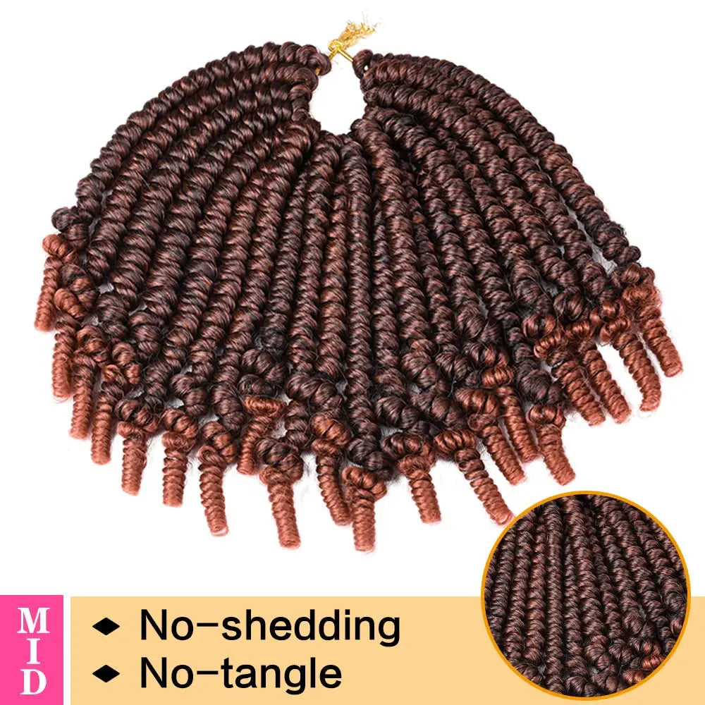 Tresses Bob Spring Twist au crochet | Tresses Passion pré-torsadées | Tresses pré-bouclées | 15-20 cm | 20 mèches/paquet