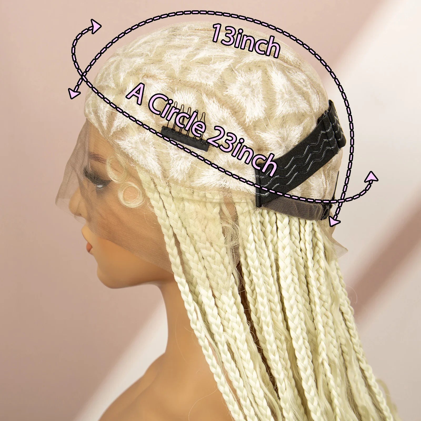 Perruque tressée boîte bohème avec cheveux bouclés | Accents dreadlocks style déesse | Perruque tressée marron en dentelle intégrale | Perruque tressée boîte bohème