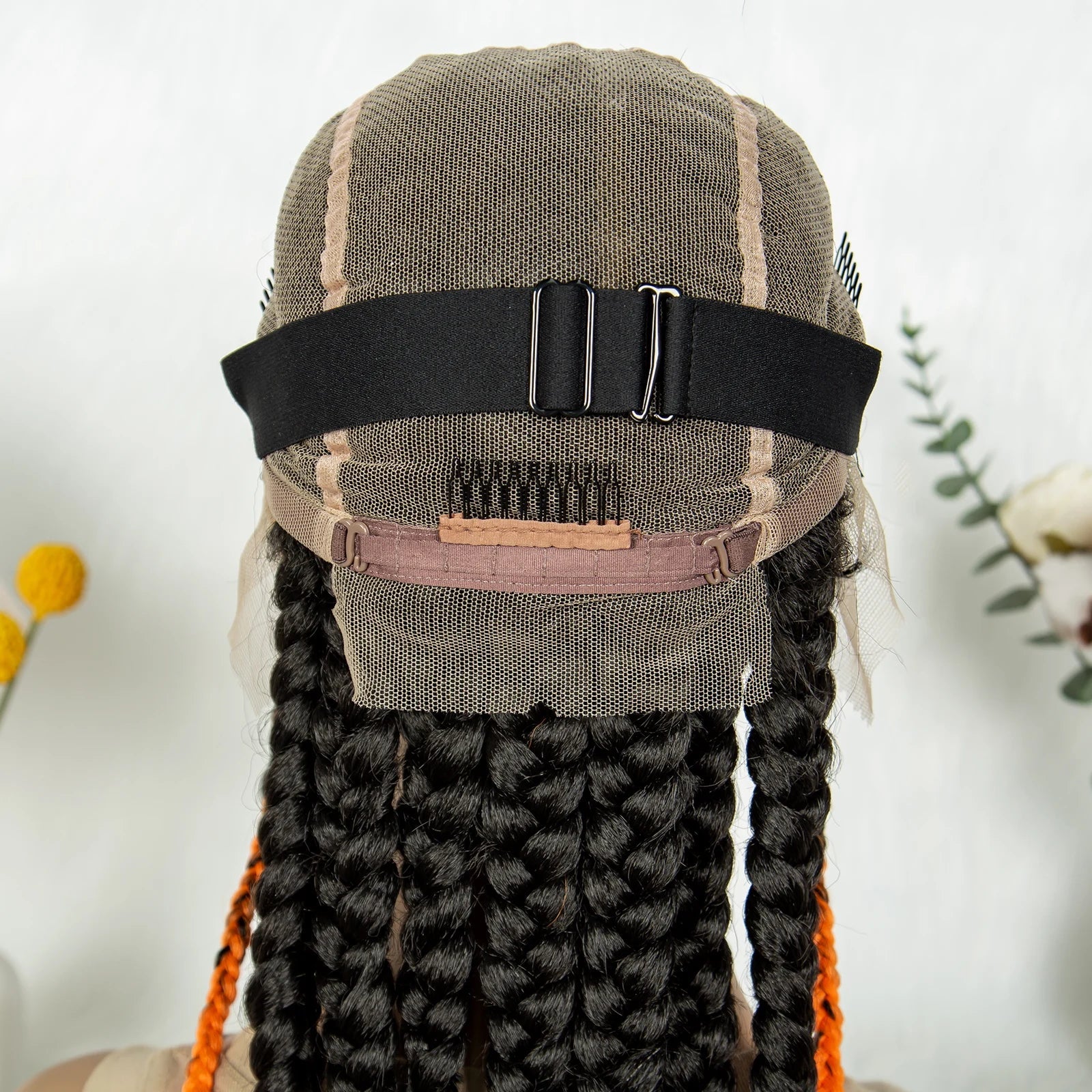 Perruque en dentelle complète tressée sans nœuds | Tresses africaines | Cheveux de bébé | Perruque tressée synthétique