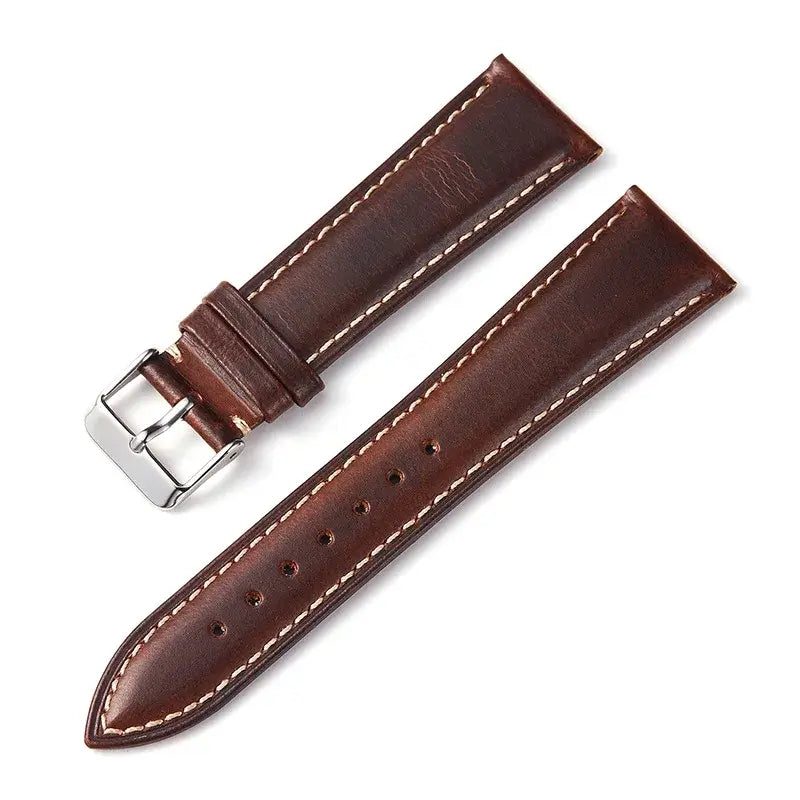 Amazfit Band Vintage Oil Wax Leather Watch Strap Cowhide Buckle