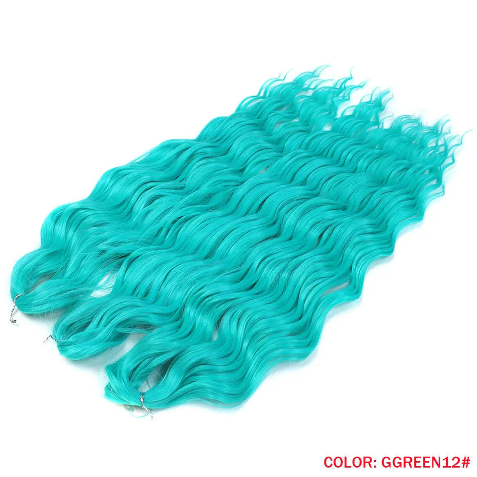 Cheveux au crochet torsadés orange de 24 pouces | Extensions de tresses synthétiques Deep Wave | Cheveux Water Wave | Fibre résistante à la chaleur | 60 mèches/paquet