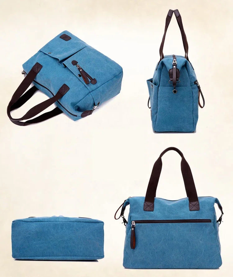 Nouveauté Sac bandoulière vintage en toile pour femme | Grand cabas décontracté et sac à bandoulière pour femme (Sac de voyage)
