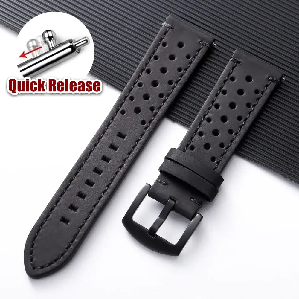 Amazfit Bands Leather Quick Release Watch Band Vintage Brown Cowhide Strap