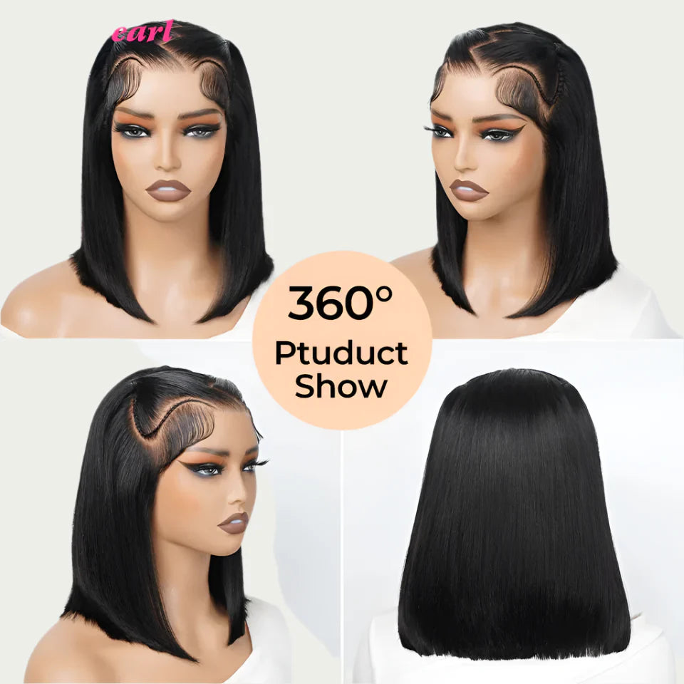 Perruque Lace Front Tressée en Zig Zag | Tulle Pré-coupé 13x4 | Tresses Droites | Perruque Synthétique Prête à Porter