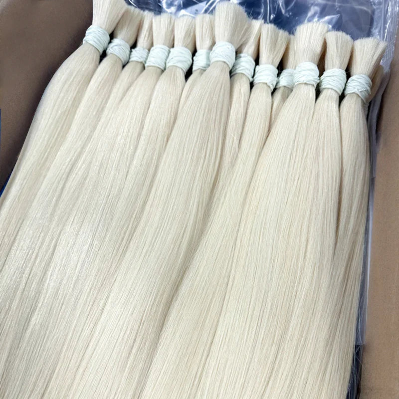 Mèche de cheveux humains 613 | Sans trame | Cheveux brésiliens Remy | Blond miel | Pour tressage et extensions