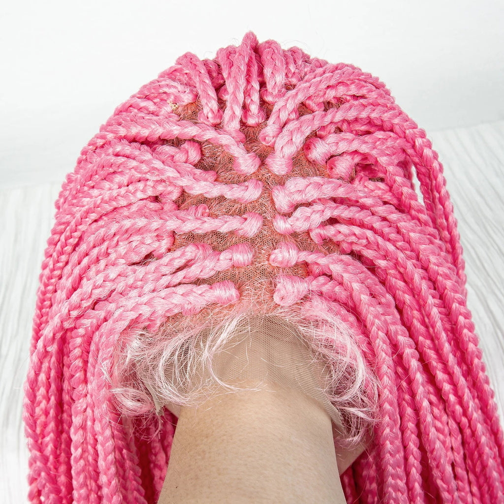 Perrue tressée Water Wave 36" | Dentelle frontale | Cheveux de bébé | Longues tresses