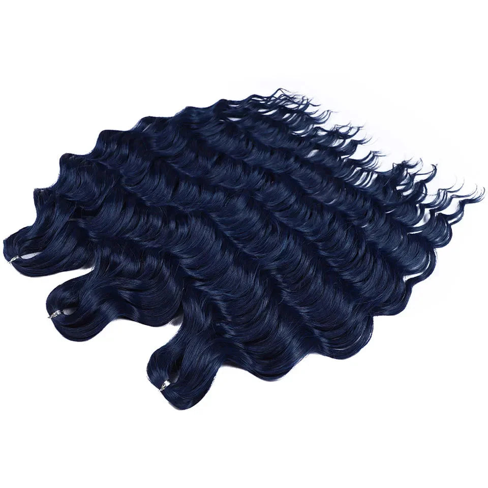 Cheveux au crochet torsadés orange de 24 pouces | Extensions de tresses synthétiques Deep Wave | Cheveux Water Wave | Fibre résistante à la chaleur | 60 mèches/paquet