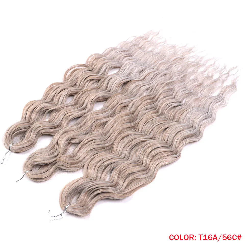 Cheveux au crochet torsadés orange de 24 pouces | Extensions de tresses synthétiques Deep Wave | Cheveux Water Wave | Fibre résistante à la chaleur | 60 mèches/paquet