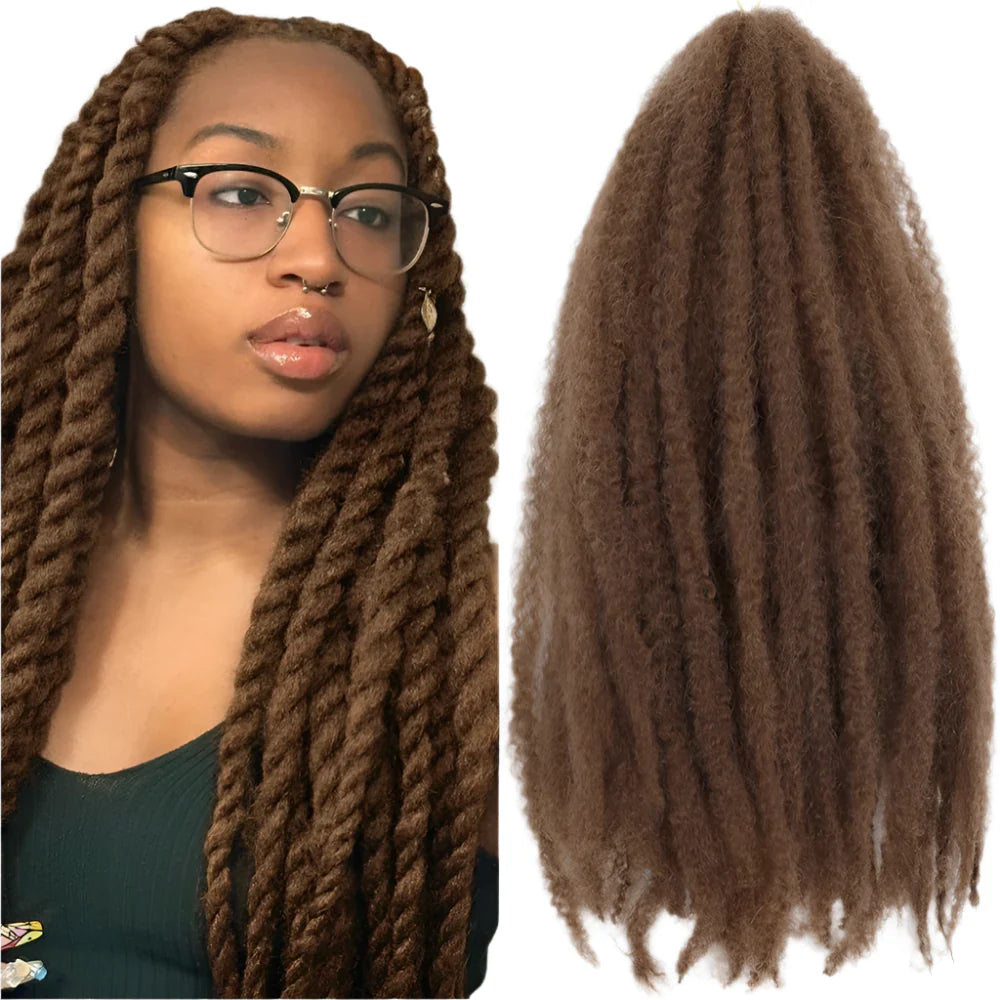 Cheveux à tresser Marley Twist 18" | Tresses au crochet | Extensions de cheveux crépus Afro Twist | Couleurs Ombré | 30 mèches/paquet
