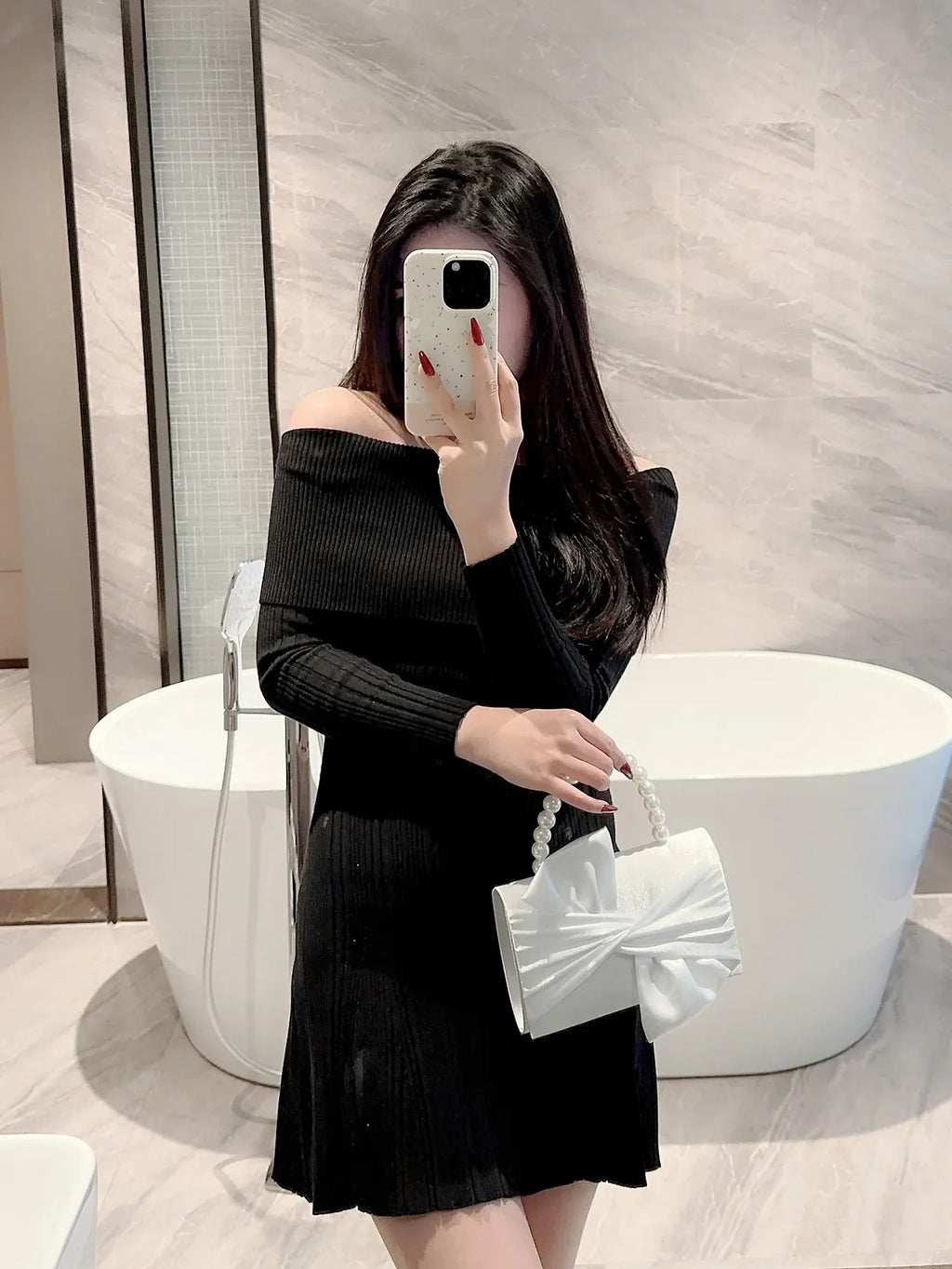 Pochette de Soirée Élégante Fleurie pour Femme | Sac de Mariage Blanc & Pochette de Banquet en Fausse Perle (Fête, Bal de Promo, Sac Habillé)