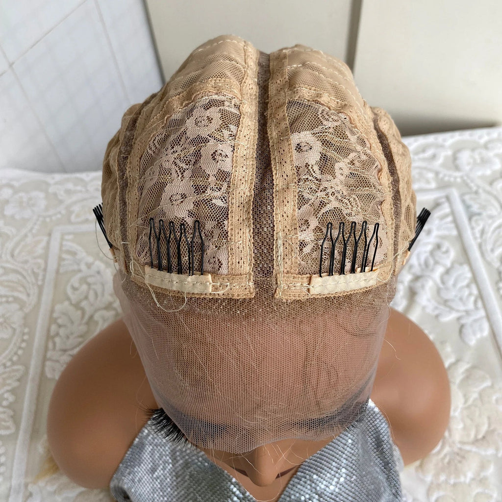 Perruque avant en dentelle torsadée sénégalaise de 32 pouces | 4 tresses collées | Avec des cheveux de bébé | Tresses synthétiques au crochet