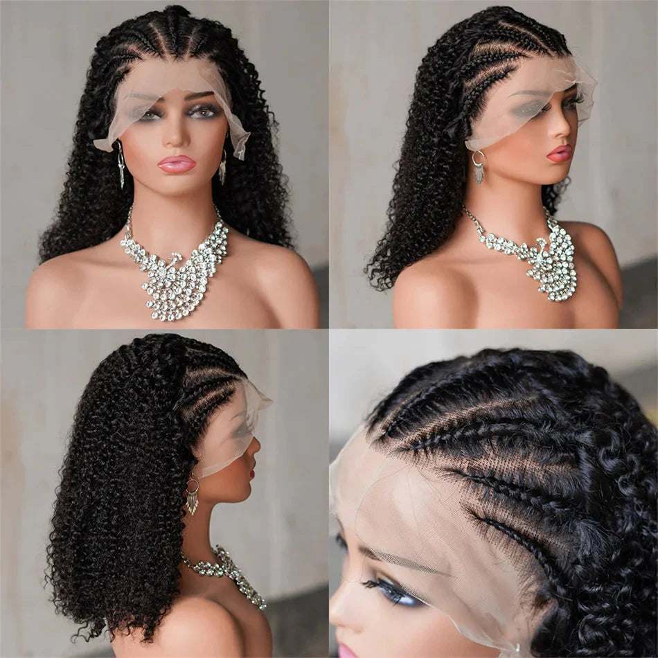 Perruque Bob en cheveux naturels 16" | Afro crépu bouclé | Densité 250 % | Cheveux Remy | Lace Front