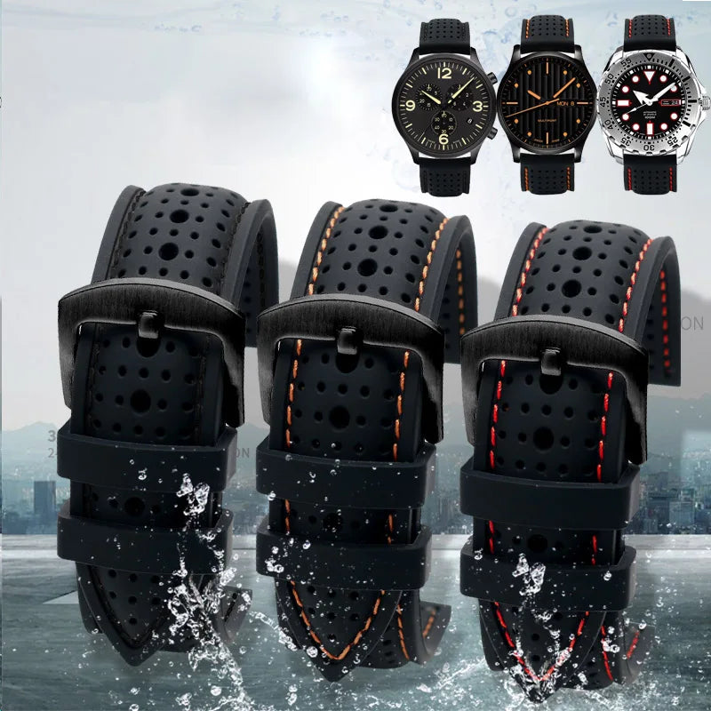 Motorola Moto Silicone Sport Watch Band, Breathable Rubber Strap