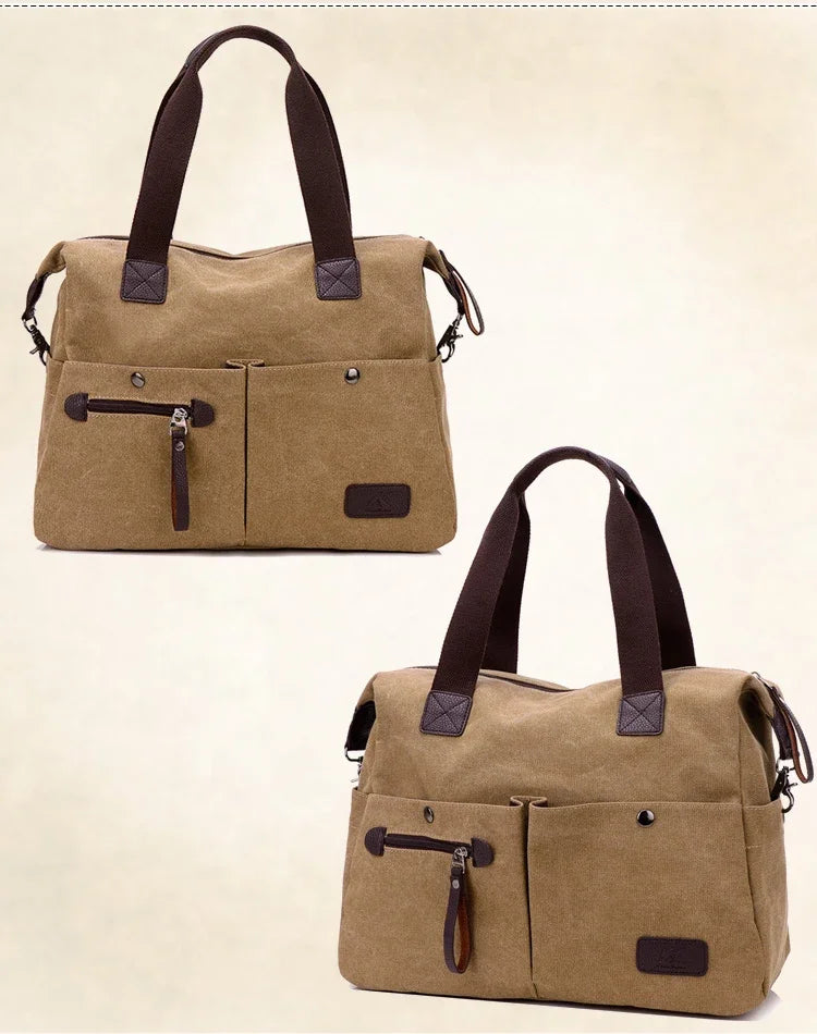 Nouveauté Sac bandoulière vintage en toile pour femme | Grand cabas décontracté et sac à bandoulière pour femme (Sac de voyage)