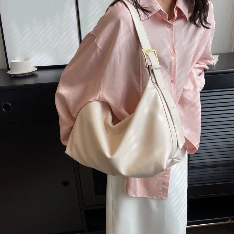 Sac à bandoulière vintage grande capacité | Sacoche souple en cuir à porter en bandoulière ou à l'épaule (Sac à main décontracté portable - Bolsa)