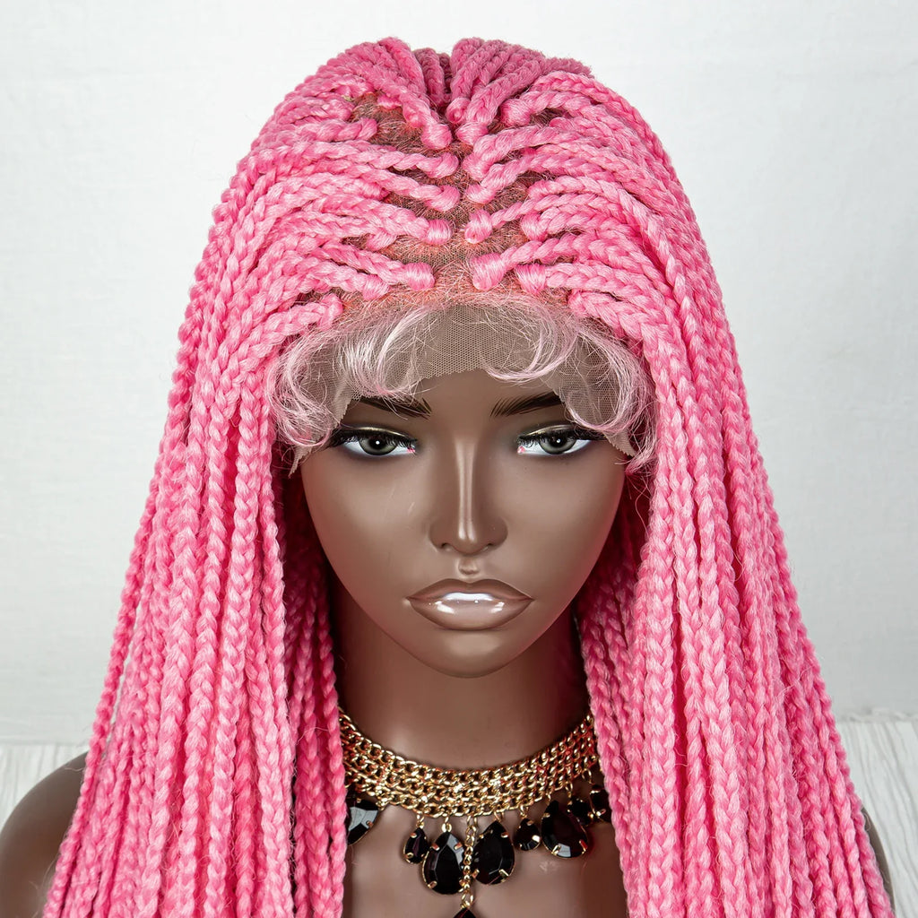 Perrue tressée Water Wave 36" | Dentelle frontale | Cheveux de bébé | Longues tresses