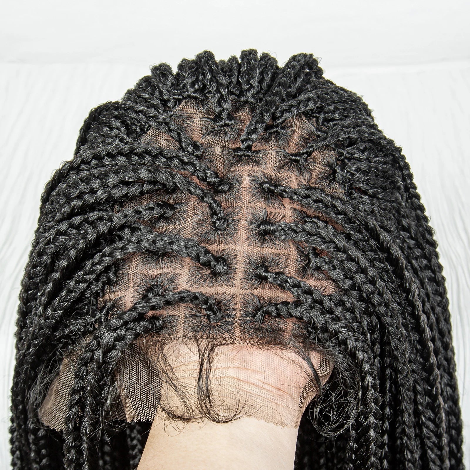 Perrue tressée Water Wave 36" | Dentelle frontale | Cheveux de bébé | Longues tresses