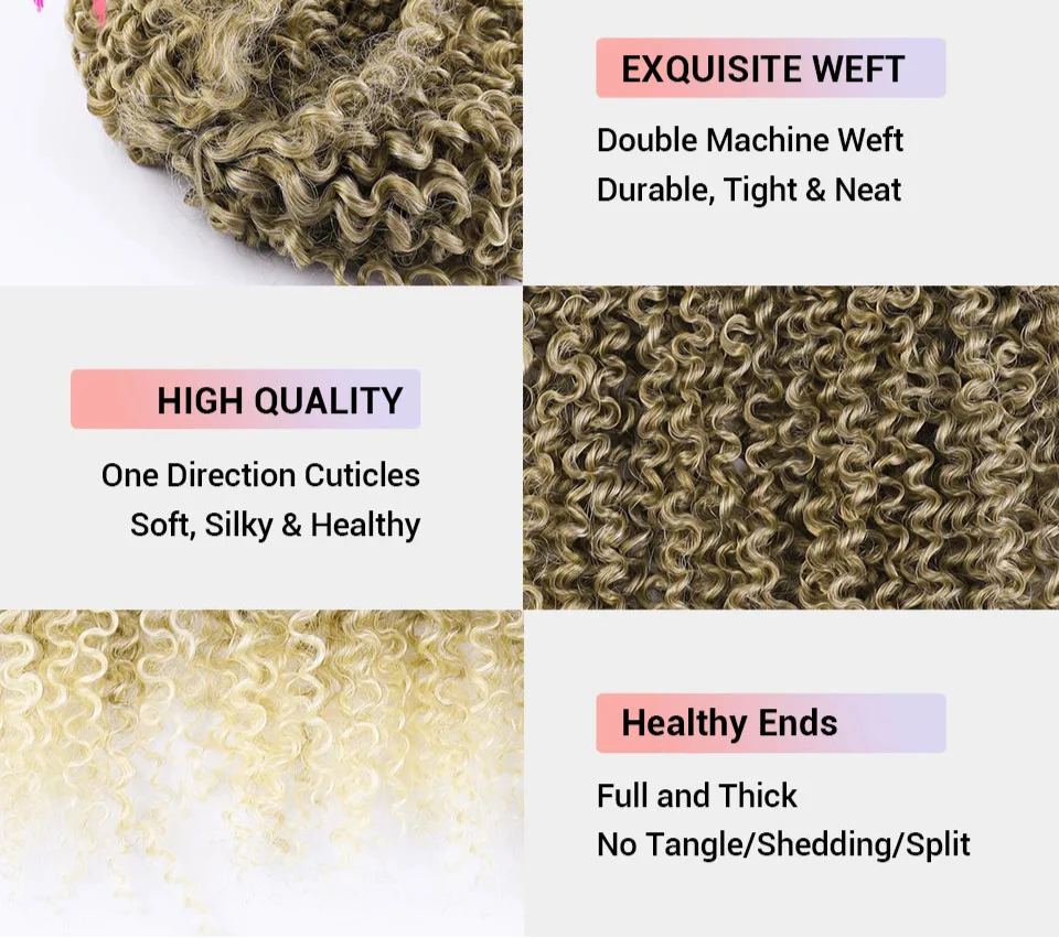 Cheveux au crochet bouclés afro crépus magiques de 18 po | Tresses torsadées Ombre Passion | 60 mèches/paquet | Résistant à la chaleur
