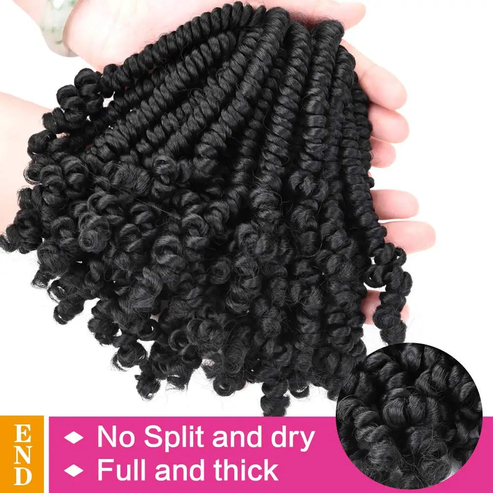 Tresses Bob Spring Twist au crochet | Tresses Passion pré-torsadées | Tresses pré-bouclées | 15-20 cm | 20 mèches/paquet