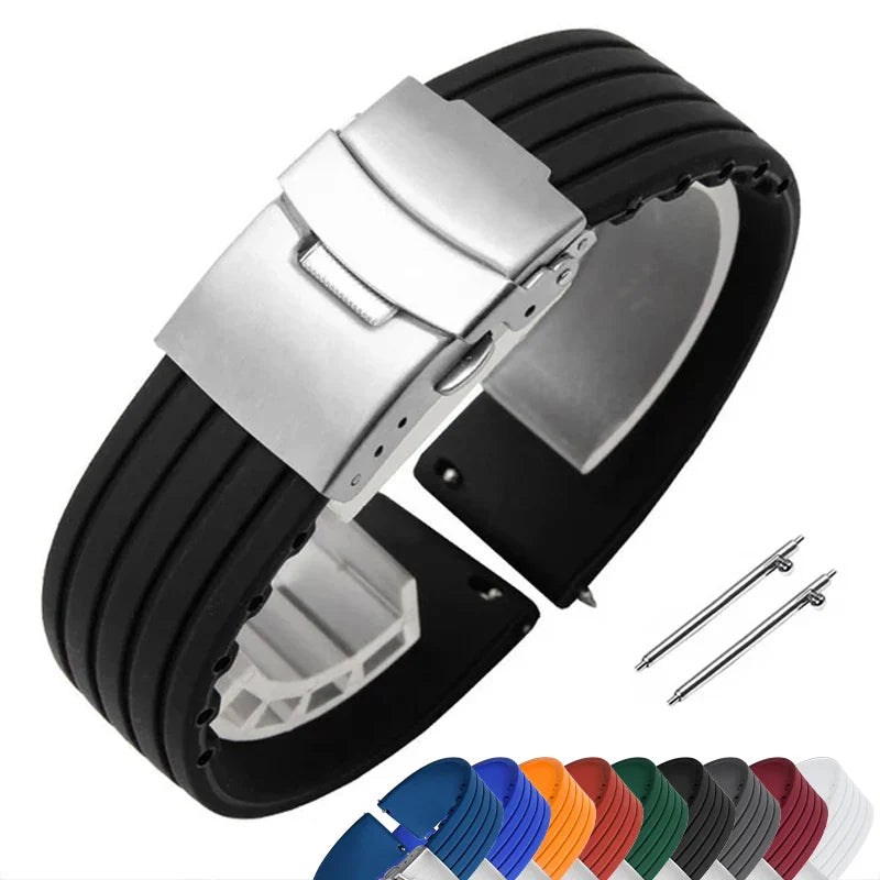 Motorola Moto Silicone Rubber Watch Band Quick Release Strap Black Brown