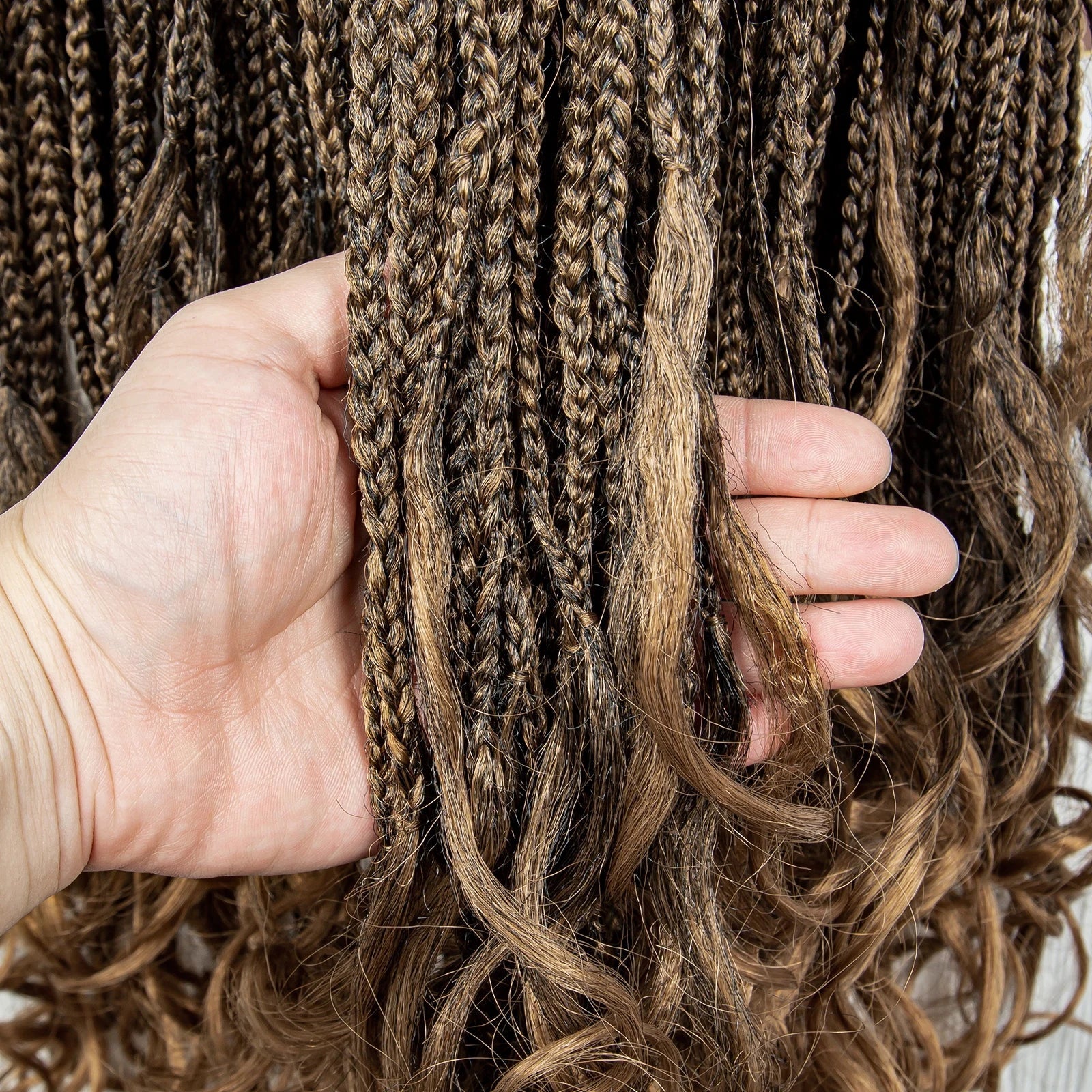 Perrue tressée Water Wave 36" | Dentelle frontale | Cheveux de bébé | Longues tresses