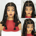 Perruques Blondes Tressées Synthétiques de 12 Pouces | Tresses Box Africaines Sans Nœuds en Dentelle Transparente avec Cheveux de Bébé pour Femmes Noires