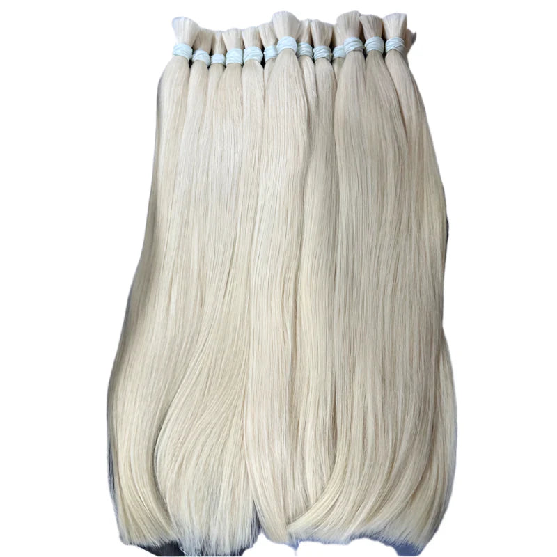 Mèche de cheveux humains 613 | Sans trame | Cheveux brésiliens Remy | Blond miel | Pour tressage et extensions