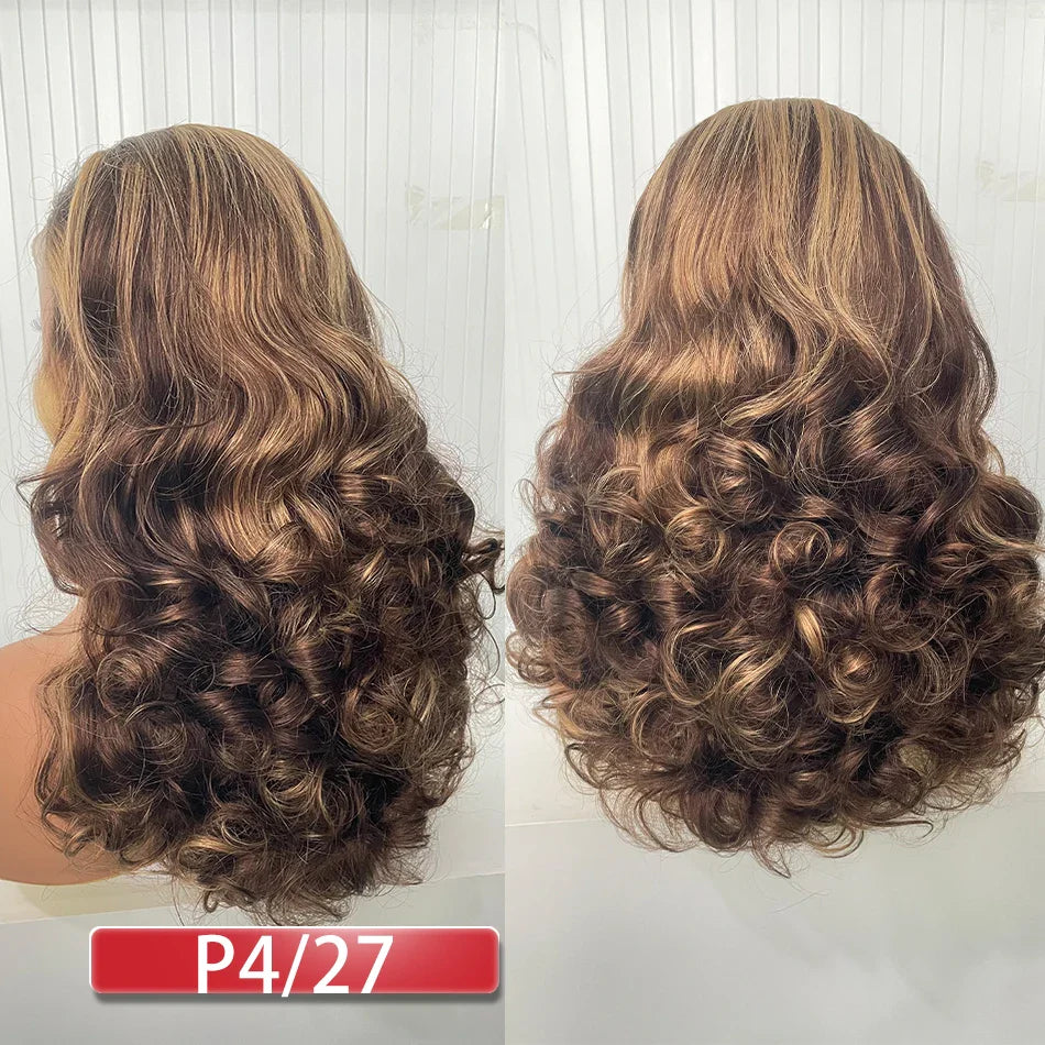 100 % Cheveux Humains | Mèches | Ombré | Double Tissé | Brésilien | Remy | Ondulations Serrées | Full Fumi | Tissage Ondulé | Perruques en Dentelle Cheveux Ondulés