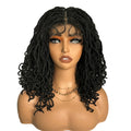 Perruque avant en dentelle rousse cuivrée de 14" | Fausses locs | Dreadlocks courtes tressées | Perruque tressée synthétique