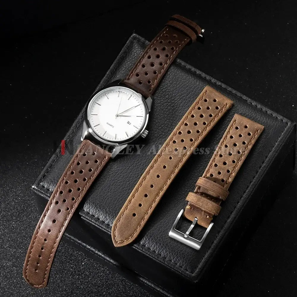 Amazfit Leather Band for Smartwatch - Vintage Calfskin Breathable Strap