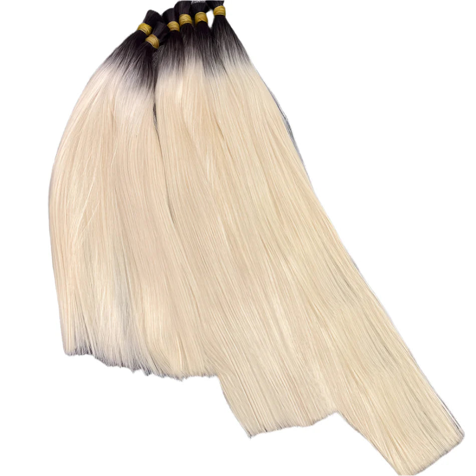 Mèche de cheveux humains 613 | Sans trame | Cheveux brésiliens Remy | Blond miel | Pour tressage et extensions