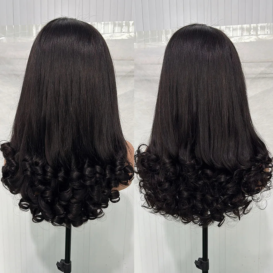 Perrque bouclée 12A Double Drawn Spring Egg | Dentelle HD 5x5 | Sans colle | Prête à porter | Densité 250 % | Cheveux vierges brésiliens
