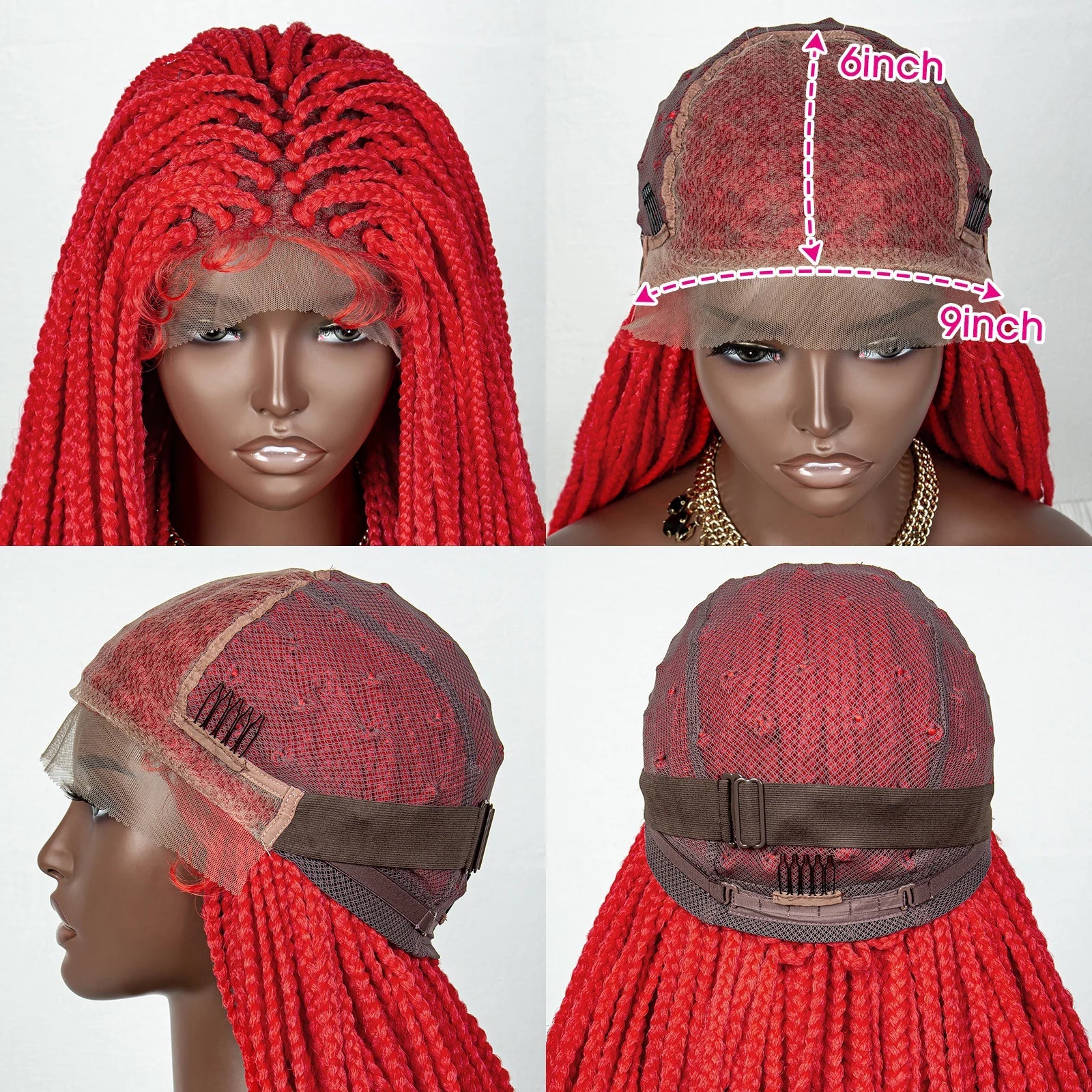 Perrue tressée Water Wave 36" | Dentelle frontale | Cheveux de bébé | Longues tresses