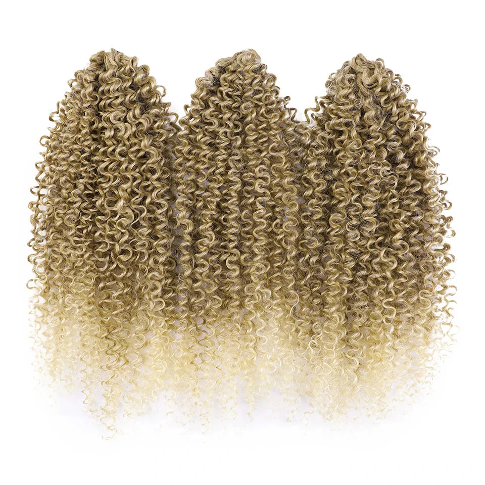 Cheveux au crochet bouclés afro crépus magiques de 18 po | Tresses torsadées Ombre Passion | 60 mèches/paquet | Résistant à la chaleur