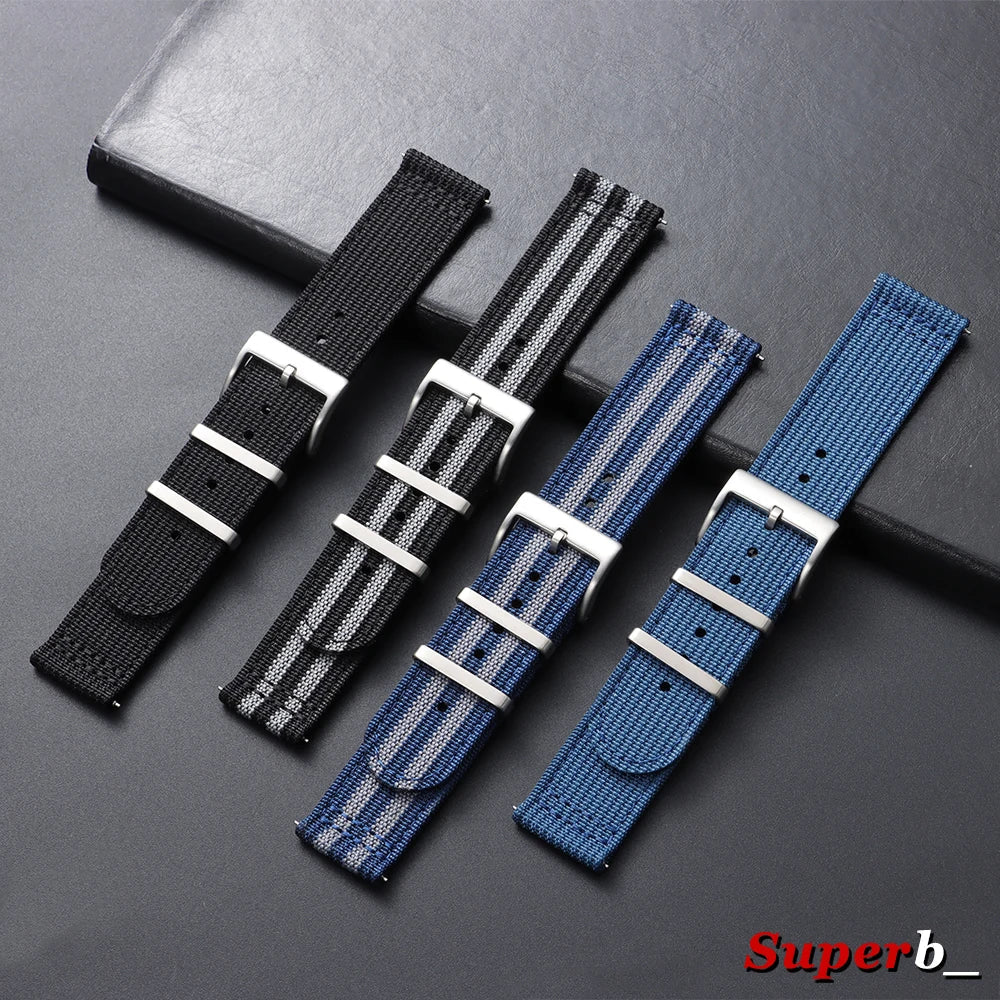 Polar Ribbed Nylon Watch Band - Quick Release Strap For Polar Watches