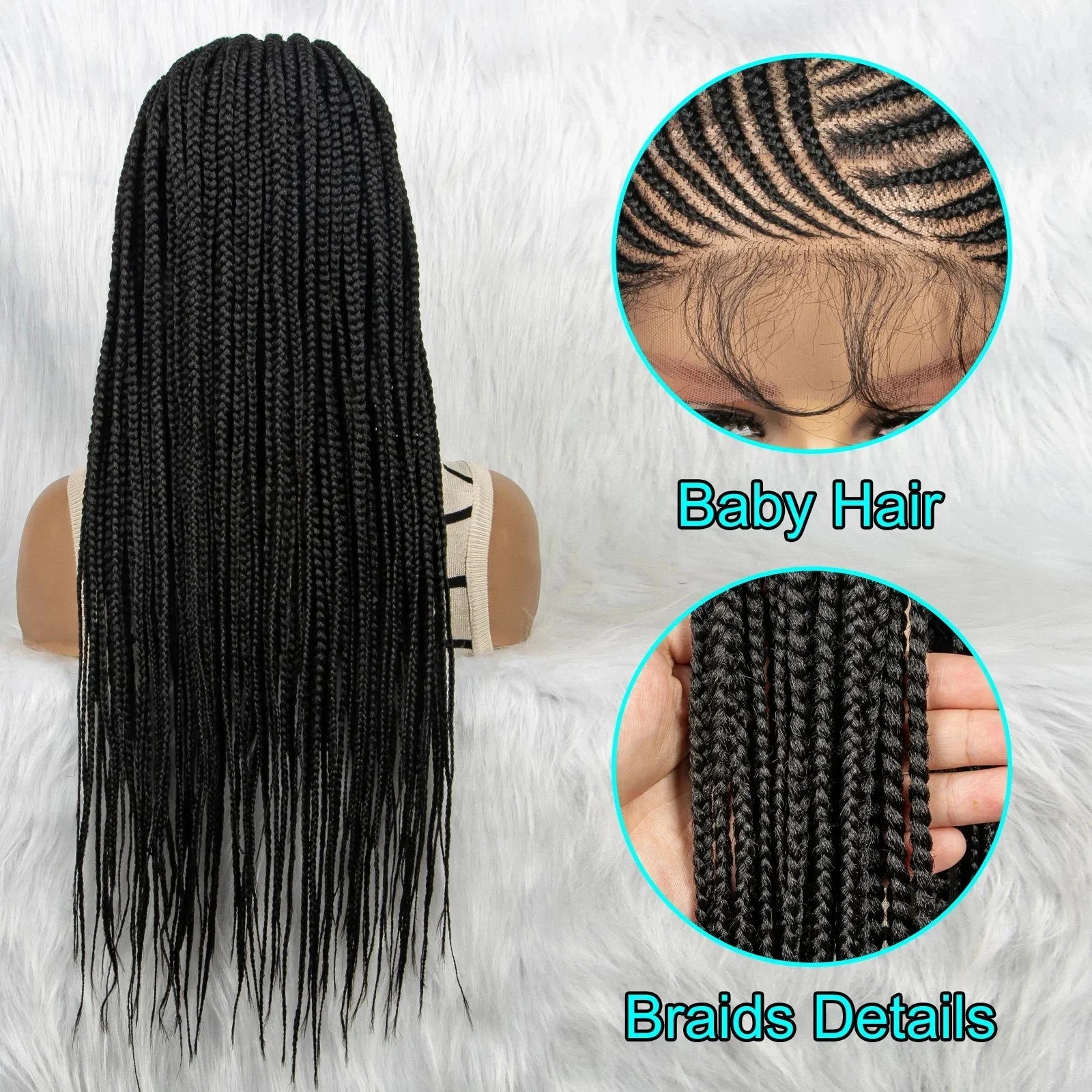 Lace Front Braided Wig | Baby Hair | Kanekalon Synthetic | Black Women