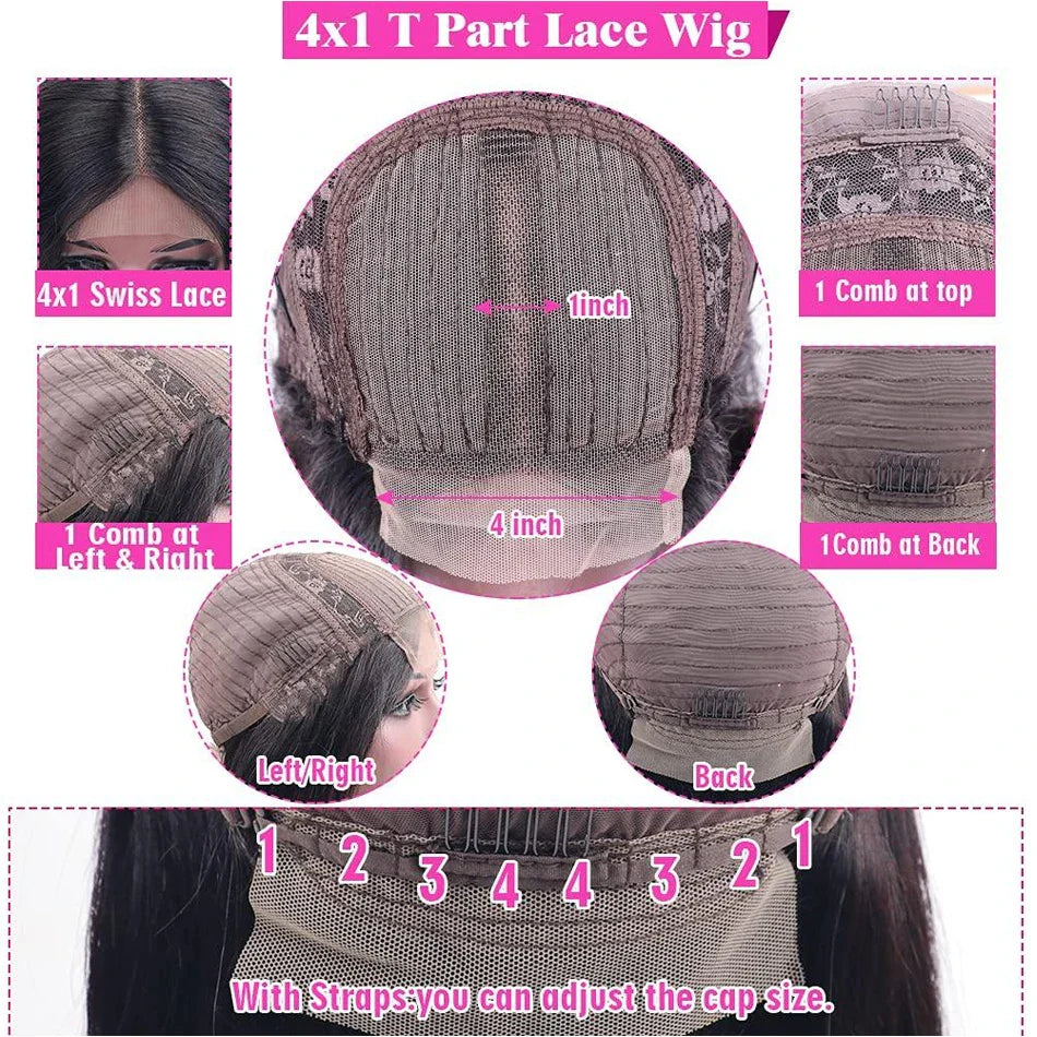 Perruque Bob lisse crépue sans colle 13x4 | Prête à porter | Cheveux humains brésiliens Remy