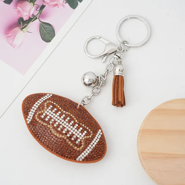 Porte-clés de football strassés