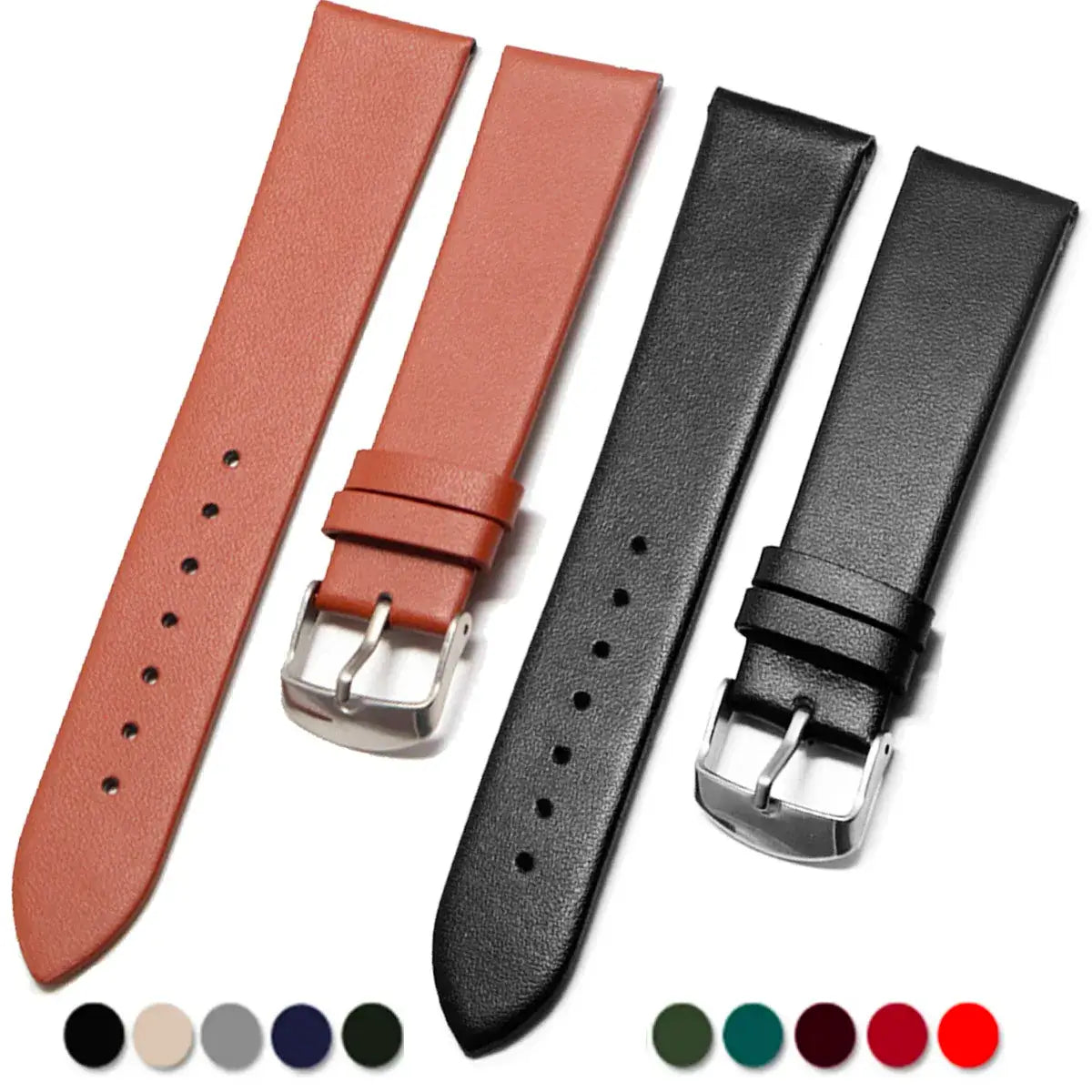 Amazfit Leather Band for Smartwatch Calf Leather with Silver Buckle