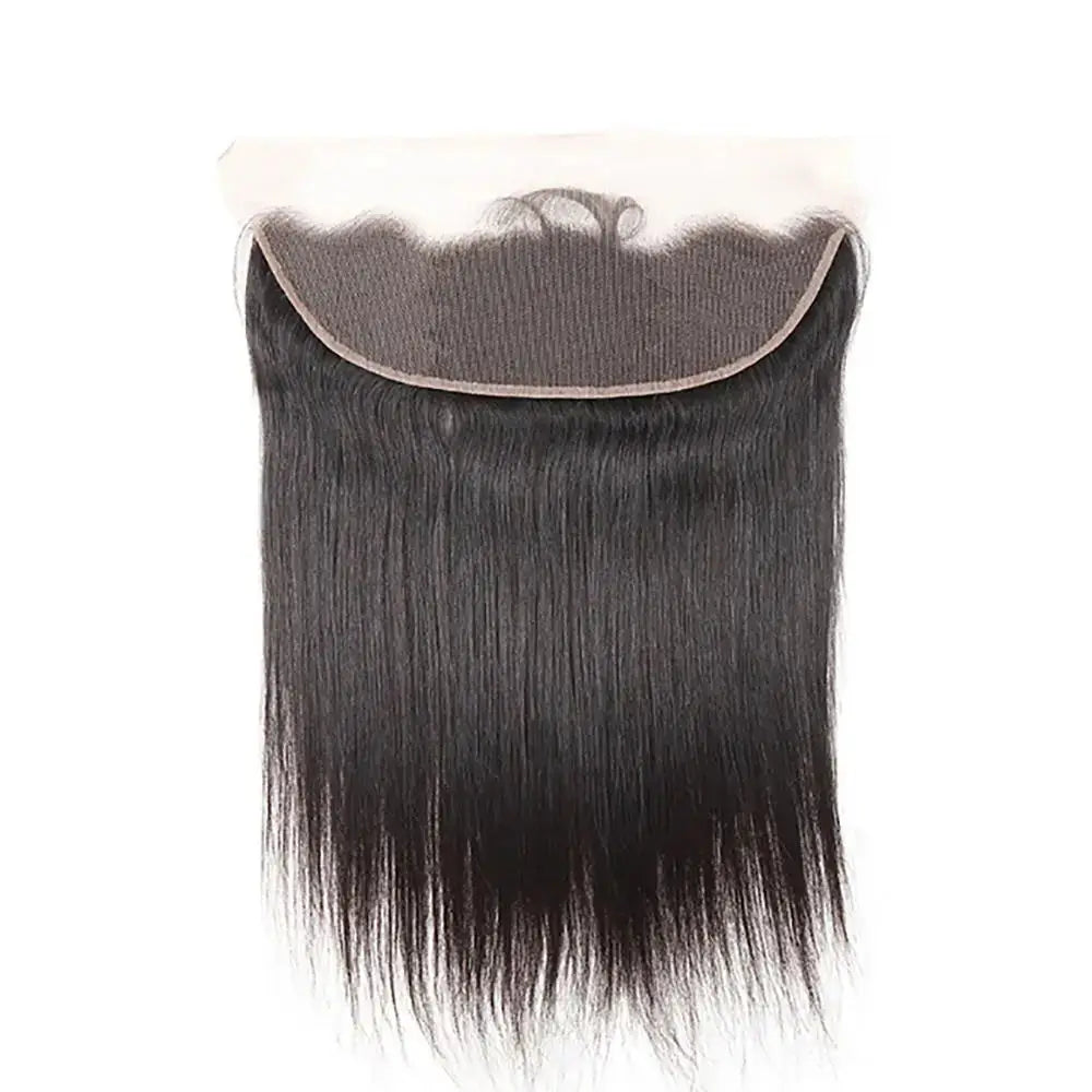 Lace frontal transparent 13x4 | Cheveux humains raides et ondulés pré-épilés | Nœuds décolorés