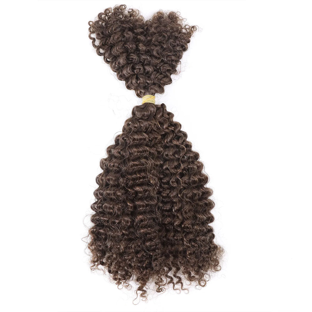 Extensions de Cheveux Humains Frisés Kinky Ombré Blond Miel | 50g Cheveux Péruviens en Vrac au Crochet (Sans Tissage, Double Drawn)